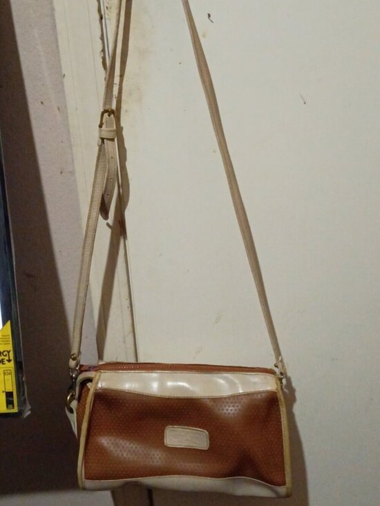 Dooney & Bourke Handbags - Vintage DOONEY & BOURKE Brown PERFORATED Leather Crossbody-Shoulder Bag